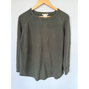 Sweet Romeo Olive Green Pullover Sweater Long‎ Sleeve Knit Top Large